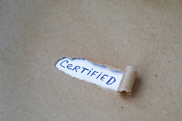 verified documents - Certified. writing on paper