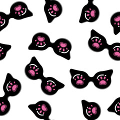 Cat paw print sunglasses pattern
