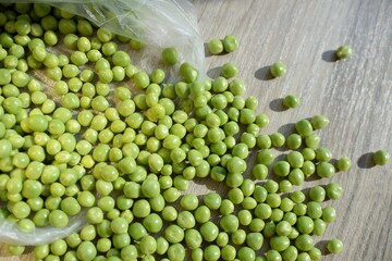 green peas on the table