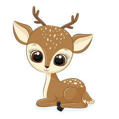 Animal illustration cute little deer