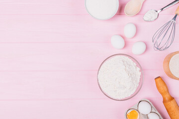 Basic ingredients for homemade baking