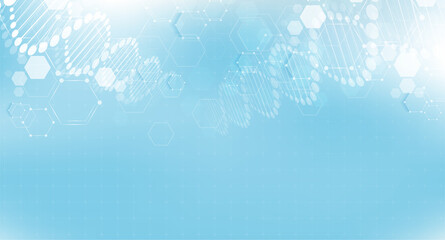 DNA digital, sequence, code structure with glow. Science concept and nano technology background. vector design.