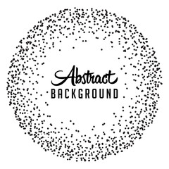 Grainy dot work circle shape. Retro halftone stippled texture and background. Vector and Illustrations.