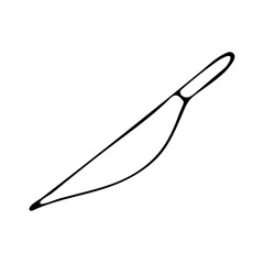 Medical knife - a scalpel. Hand drawn vector illustration.