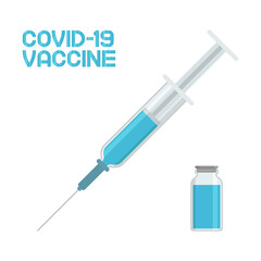 COVID-19 vaccine poster. Vector illustration.