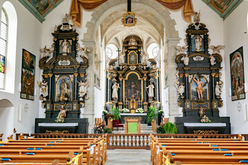 Fototapeta na wymiar interior view of the historic 15th century Heiligblut or holy blood