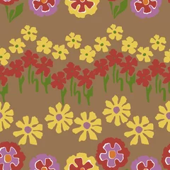 Selbstklebende Fototapeten Flowers seamless pattern, Botanical illustration.Design forbannner, card,invitation, and scrapbook. © Tetiana