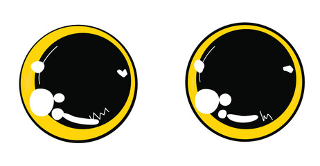 yellow staring cat eyes vector illustration
