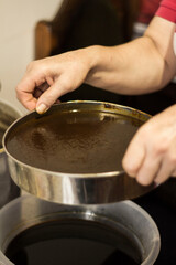 
Making mulberry Armenian doshab jam