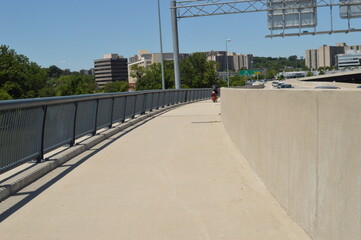 walking on the bridge