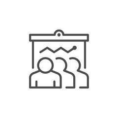 Business presentation line outline icon