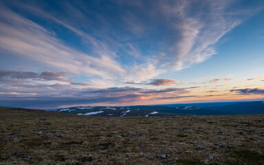 sunset over the mountain