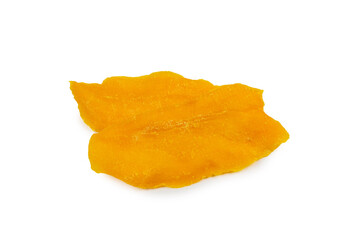 Tasty sugar mango slices background. Top view.