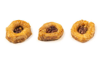 Tasty baklava isolated on white background.