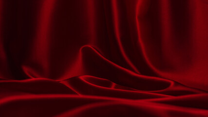 Red silk or satin luxury fabric texture can use as abstract background.