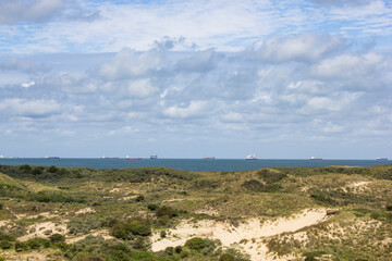 landscape with blue sky and clouds