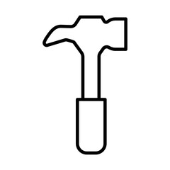 hammer tool line style icon