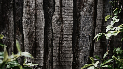 texture of a dark wooden fence