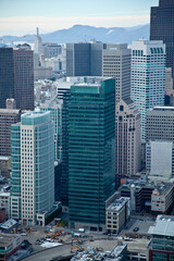 Aerial view of downtown San Francisco high rise buildings