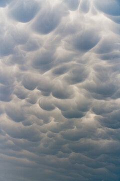 Mammatus clouds while storm chasing in Texas.