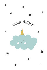 Cute scandinavian cloud cartoon vector