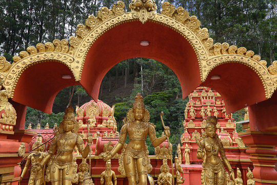 Colorful Seetha Amman Hindu temple in Nuwara Eliya, Sri Lanka