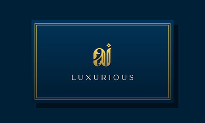 Vintage royal initial letter AI logo. This logo incorporate with luxurious typeface in the creative way. It will be suitable for Royalty, Boutique, Hotel, Heraldic, fashion and Jewelry.