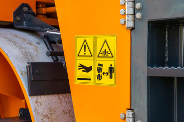 Heavy vehicle prohibition decals. 07 July 2020, Minsk Belarus. 07 July 2020, Minsk Belarus