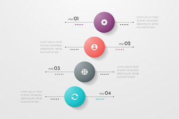Circle infographic. Concept design with 4 options, steps or processes. Can be used for workflow layout, annual report, flow charts, diagram, presentations, web sites, banners, printed materials.