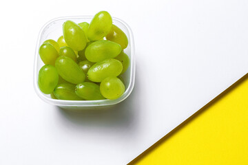 Fresh seasonal grapes in Plastic containers ready to eat To take away