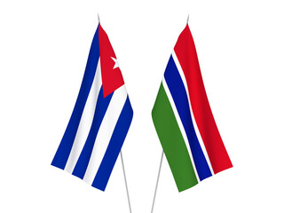 Cuba and Republic of Gambia flags