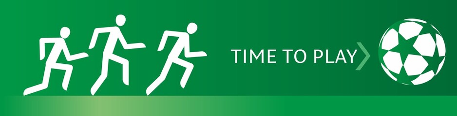 vector sign, Time to play, people run to play football