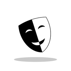Mask icon in flat style. Theater symbol for your web site design, logo, app, UI Vector EPS 10.