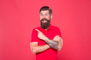 Unshaven man with beard. Brutality and confidence. Barbershop model. Promoting barber services....