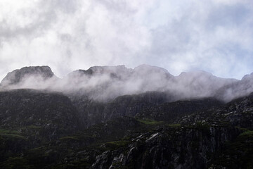 clouds in the mountains
