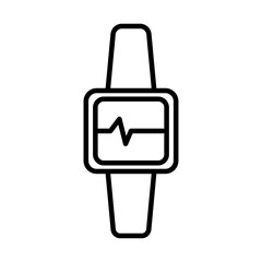 smartwatch with cardiology app line style icon