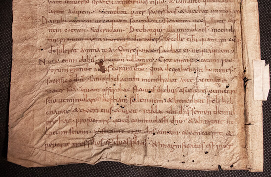 A ninth century manuscript from 1 Kings in the Bible written on vellum in a minuscule script. 