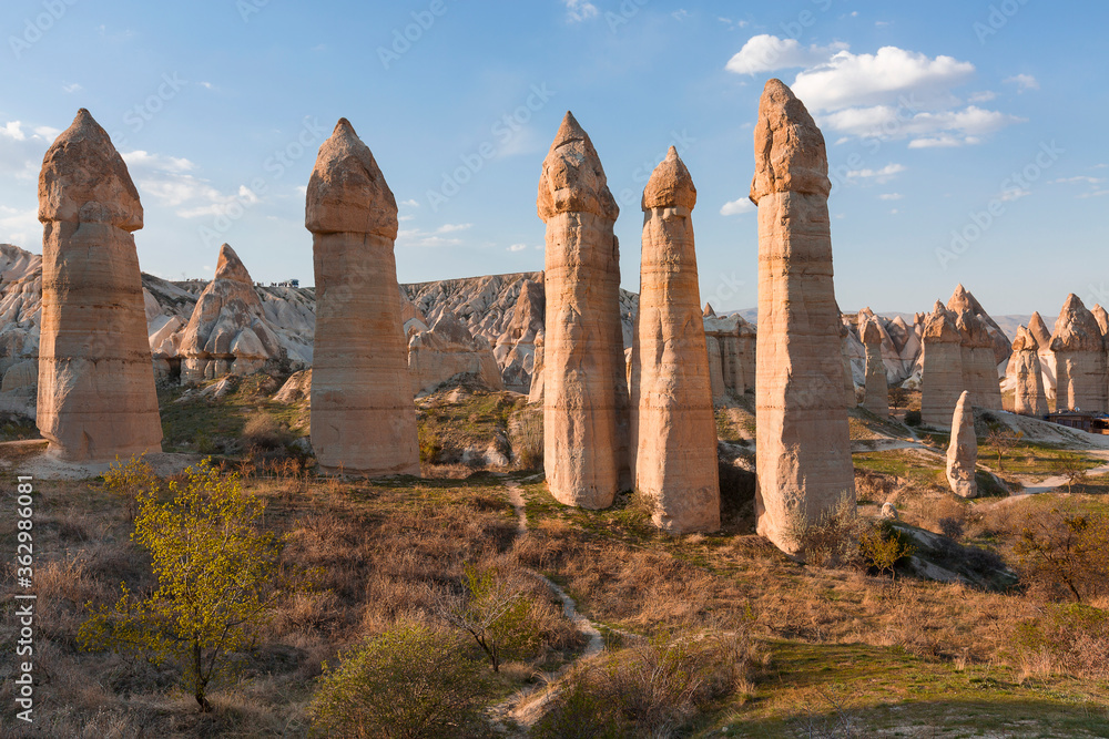 Wall mural Cappadocia with volcanic rock formations, known as fairy chimneys, Turkey