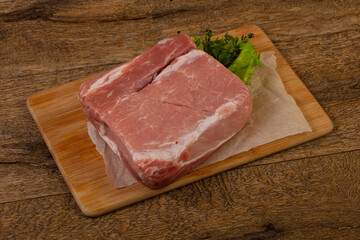 Raw pork meat for baking