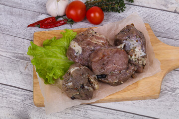 Marinated pork meat ready for coocking