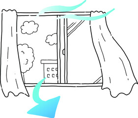 ventilation air line drawing vector illustration 3