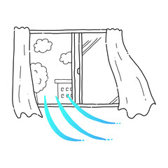 ventilation air line drawing vector illustration