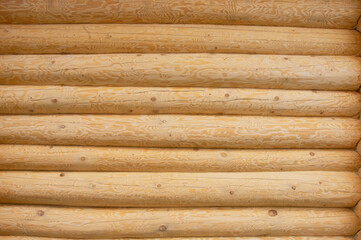 wooden background made of logs