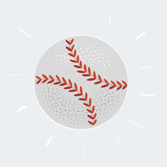 Vector illustration of a baseball ball on white background.