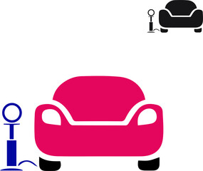 Car Tire Pressure Gauge Meter Concept, Set Higher Winter Tire Pressure In Your Garage Vector Color Icon Design, Tire Repair Tools and Wheel Shop Equipment on White background