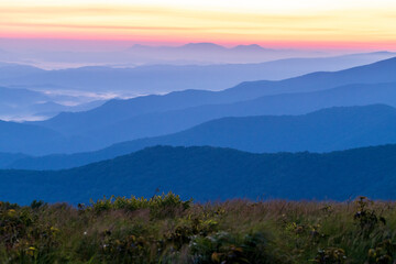Early morning layers of the Blue Ridge Mountains
