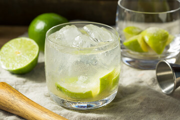 Refreshing Cold Caipirinha Cocktail with Cachaca