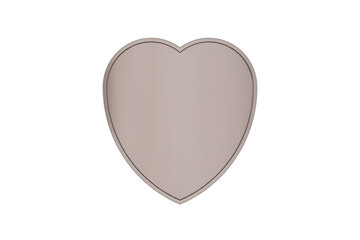 A heart shaped military shield is located in the center of the image with a white background. 3D rendering
