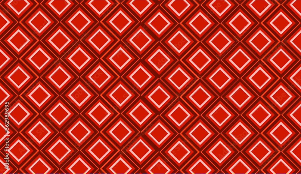 Wall mural red pattern background. rectangle seamless pattern red abstract background