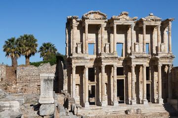 Celsus Library in the Roman ruins of Ephesus, Selcuk, Turkey